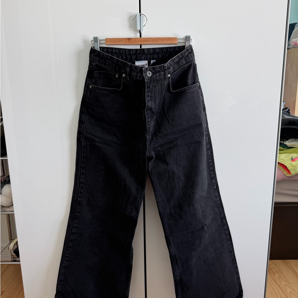 The Ragged Priest Wide-Leg Black Women's Jeans